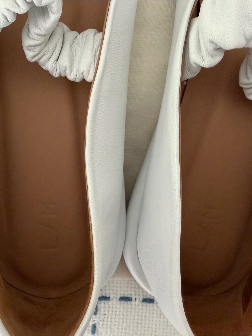 NWOT Lauren Manoogian White Elastic-Sling Ballet Flats - Picture 7 of 8